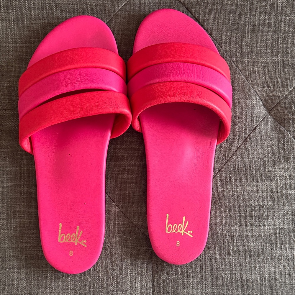 Beek Women's Red and Pink Slide Sandals
